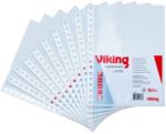 Viking Prospekthüllen DIN A5 Glasklar Transparent 80 Mikron PP (Polypropylen) Öffnung oben 17 Löcher 25 Stück