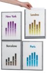 Paperflow Wandmontage Inforahmen DIN A4 338 338 x 255 mm Aluminium 4 Stück