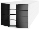 HAN Schubladen-Set PS (Polystyrol) Schwarz, Weiß 4 Schübe 28 x 36,7 x 23,5 cm DIN A4
