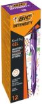 BIC Gel-ocity Quick Dry Einziehbar Tintenroller Lila 0,3 mm Mittel Kugel Nachfüllbar 12 Stück