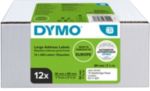 Dymo Lw Address Label Authentic 99012 2093093 Adhesive Black On White 89 X 36 Mm 12 Rolls Of 260 Labels