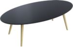 Thumbnail - Paperflow Ovaler Tisch Schwarze Tischplatte Buche Rahmen 4 Beine Scandi 1150 x 600 x 350 mm
