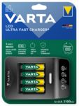 VARTA Batterieladegerät Ultra Fast und 4 wiederaufladbare AA-Batterien