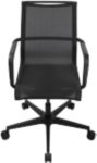 TOPSTAR Bürostuhl Wippmechanik Netzstoff Feste Armlehne Höhenverstellbarer Sitz Schwarz 110 kg Sitness Life 400