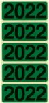 Bene Jahreszahl-Etiketten 2022 Grün 48 x 19 mm Packung mit 100 Stück