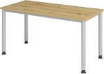 Thumbnail - Hammerbacher Express Q VHS Höhenverstellbar Schreibtisch Rechteckig Eiche 4 Metallfüße 1.400 (B) x 672 (T) x 810 (H) mm ...