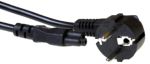 ACT Power Kabel Netzstecker CEE7/7 Stecker (gewinkelt) - C5 Schwarz 3 m