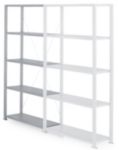 MANORGA Adaptiv Anbauregal 5 Fachböden 1.250 x 400 x 2.000 mm Grau
