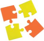 Bi-Office Puzzle Whiteboard-Magnete 6 x 6 cm Mehrfarbig IM246023 4 Stück