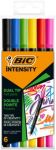 BIC 2 in 1 Filzstifte 0,7 - 0,9 mm Fein Farbig sortiert Intensity Dual Tip 6 Stück