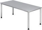 Hammerbacher H-Serie VHS Höhenverstellbar Schreibtisch Grau 4 Metallfüße 1.800 (B) x 800 (T) x 810 (H) mm Spanplatte, St...