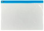 Viking Reißverschlusstaschen DIN A4 Reißverschluss PP (Polypropylen) Quer 29,7 (B) x 33,8 (T) x 24 (H) cm Blau 5 Stück