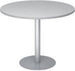 Hammerbacher Säulentisch Grau, Silber Melaminharzbeschichtete Spanplatte STF10 1.000 x 745 mm