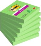 Post-it Super Sticky Haftnotizen 76 x 76 mm Grün Quadratisch 6 Stück à 90 Blatt
