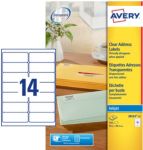 AVERY Zweckform Abziehhilfe QuickPEEL Adressetiketten J8563-25 Selbsthaftend DIN A4 Transparent 99,1 x 38,1 mm 25 Blatt ...