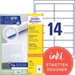 AVERY Zweckform Abziehhilfe QuickPEEL,ultragrip Universaletiketten 3678 Selbsthaftend DIN A4 Weiß 97 x 37 mm 100 Blatt à...