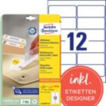 AVERY Zweckform L4743REV-25 Ablösbare Universaletiketten DIN A4 Weiß 99,1 x 42,3 mm 30 Blatt à 12 Etiketten