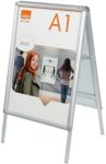 Nobo Premium Plus Kundenstopper Freistehend DIN A1 Aluminium, PVC (Polyvinylchlorid) Silber Wasserabweisend
