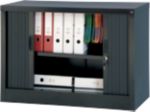 Viking Realspace Tambour Cupboard Steel 1 Shelf Lockable 1,000 X 450 X 700 Mm Black
