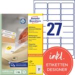Thumbnail - AVERY Zweckform Ablösbare Universaletiketten L4737REV-100 Selbsthaftend DIN A4 Weiß 63,5 x 29,6 mm 100 Blatt à 27 Etiket...