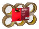 Scotch Secure Seal Verpackungsklebeband Braun Stark 50 mm (B) x 66 m (L) PP (Polypropylen) 56 Mikron Pack mit 6 Rollen