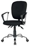 Realspace Bürostuhl Synchronmechanismus Stoff Feste Armlehne Höhenverstellbarer Sitz Schwarz 110 kg Atlas