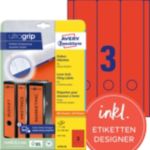 Thumbnail - AVERY Zweckform ultragrip Ordneretiketten L4752-20 Selbsthaftend DIN A4 Rot 6,1 x 29,7 cm 20 Blatt à 3 Etiketten