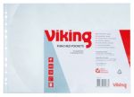 Viking Premium Prospekthüllen DIN A3 Genarbt Transparent 110 Mikron PP (Polypropylen) Oben 11 Löcher 10 Stück