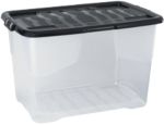Kunststoff Archivbox 65 L Schwarz, Transparent 60 x 40 x 37 cm