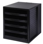 HAN Schubladenbox Kunststoff Schwarz 5 Schübe 27,5 x 33 x 32 cm DIN A4