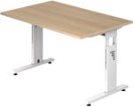 Thumbnail - Hammerbacher O-Serie VOS Höhenverstellbar Schreibtisch Rechteckig Eiche C-Fuß 1.200 (B) x 800 (T) x 850 (H) mm Spanplatt...