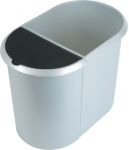 Thumbnail - helit Papierkorb Duo System Polyethylen Schwarz, Silber 28 x 28 x 35 cm