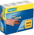 Rapid Strong Red Stripe Heftklammern 24/6 11700245 Kupfer, Stahl Kupfer 2000 Heftklammern