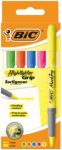 Bic Grip Highlighter Assorted Medium Chisel 1.6 - 3.3 Mm Non Refillable Pack Of 5