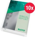 Leitz Premium Prospekthüllen DIN A4 Genarbt Transparent 170 Mikron PVC (Polyvinylchlorid) Oben 11 Löcher 47561003 10 Stü...