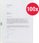 DURABLE Premium Prospekthülle DIN A4 Glasklar Transparent 80 Mikron PP (Polypropylen) Öffnung oben 11 Löcher 2676-19 100...