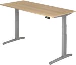 Hammerbacher Sitz-Stehschreibtisch XBHM Eiche Silber 1.800 x 800 x 720 mm