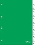 DURABLE 1 bis 12 Zahlenregister DIN A4 Grün 12-teilig PVC (Polyvinylchlorid) 6 Löcher 6210