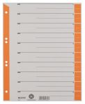 Leitz 1 bis 10 Trennblätter DIN A4 Überbreite Orange 10-teilig Pappkarton 6 Löcher 1652 100 Stück
