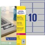 Thumbnail - AVERY Zweckform Typenschildetiketten L6012-20 Selbsthaftend DIN A4 Silber 96 x 50,8 mm 20 Blatt à 10 Etiketten
