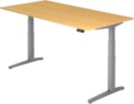 Hammerbacher Sitz-Stehschreibtisch XBHM Buche Silber 2.000 x 1.000 x 720 mm