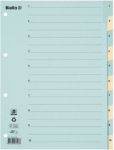 Biella Register 0462440.00 DIN A4 Blau, Gelb 10-teilig Perforiert 1 bis 10 10 Blatt