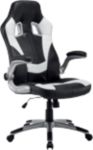 Realspace Basic Tilt Gaming Stuhl mit 2D Armlehne und verstellbarem Sitz Nitro Kunstleder Schwarz, Weiss