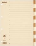 Biella Register DIN A4 Braun, Beige 12-teilig Perforiert Blanko 12 Blatt