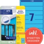 AVERY Zweckform Ordneretiketten Ultragrip L4763-20 Blau A4 38 mm 20 Blatt à 7 Etiketten