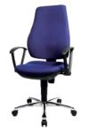 TOPSTAR Bürostuhl Permanentkontakt Stoff Feste Armlehne Blau 110 kg Power Star Profi