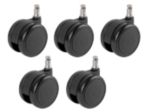 Realspace Bürostuhlrollen für Harte Böden 60 mm Schwarz 5 Stück