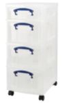 Really Useful Box Aufbewahrungsbox ST1X4C3X9C 3 x 9 l + 1 x 4 L Transparent Kunststoff 30 x 40 x 73 cm