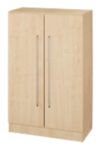 Hammerbacher Matrix Flügeltürenschrank Melaminharzbeschichtete Spanplatte 2 Fachböden 800 x 420 x 1.270 mm Ahorn Braun