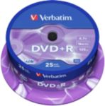 Verbatim DVD+R 16x 4,7 GB Matt Silber Spindel 25 Stück